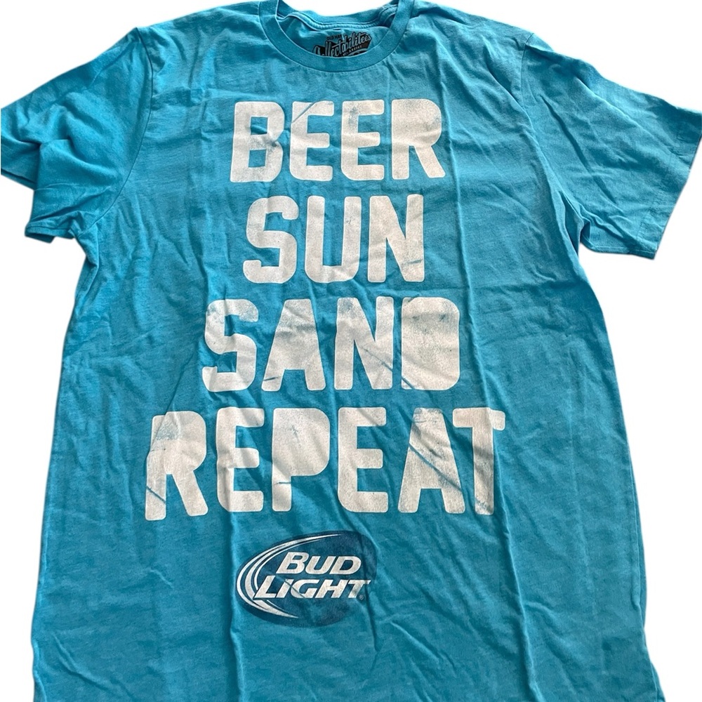 Large Beer Sun Sand Repeat Budlight T-Shirt